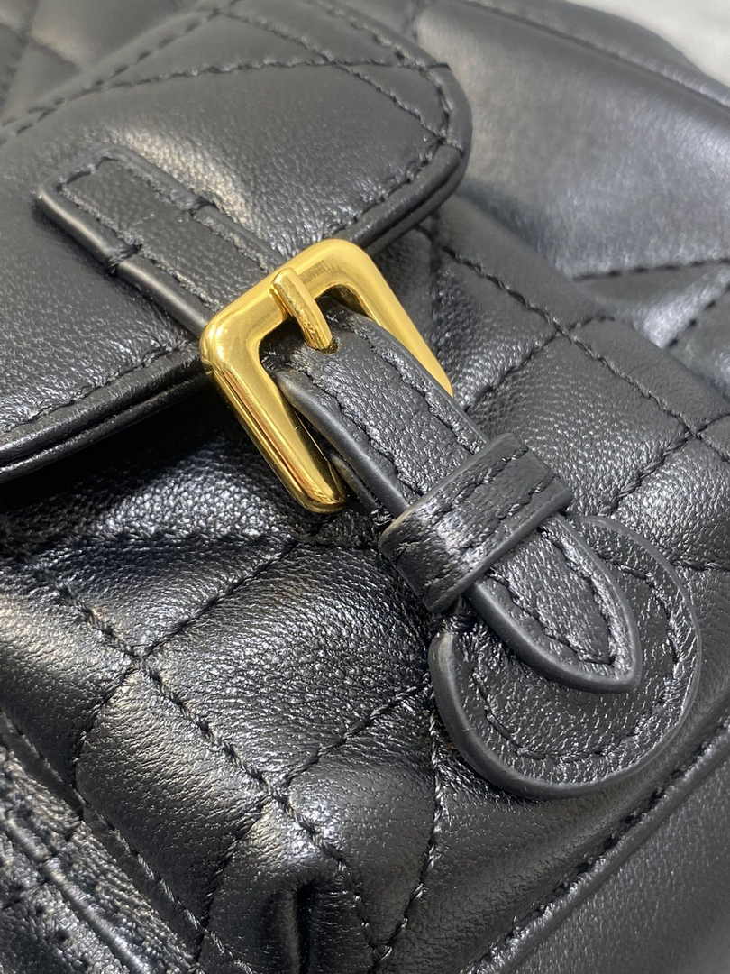 Small Dior Caro Backpack M6302 Black Macrocannage Lambskin - Default Title - View 7