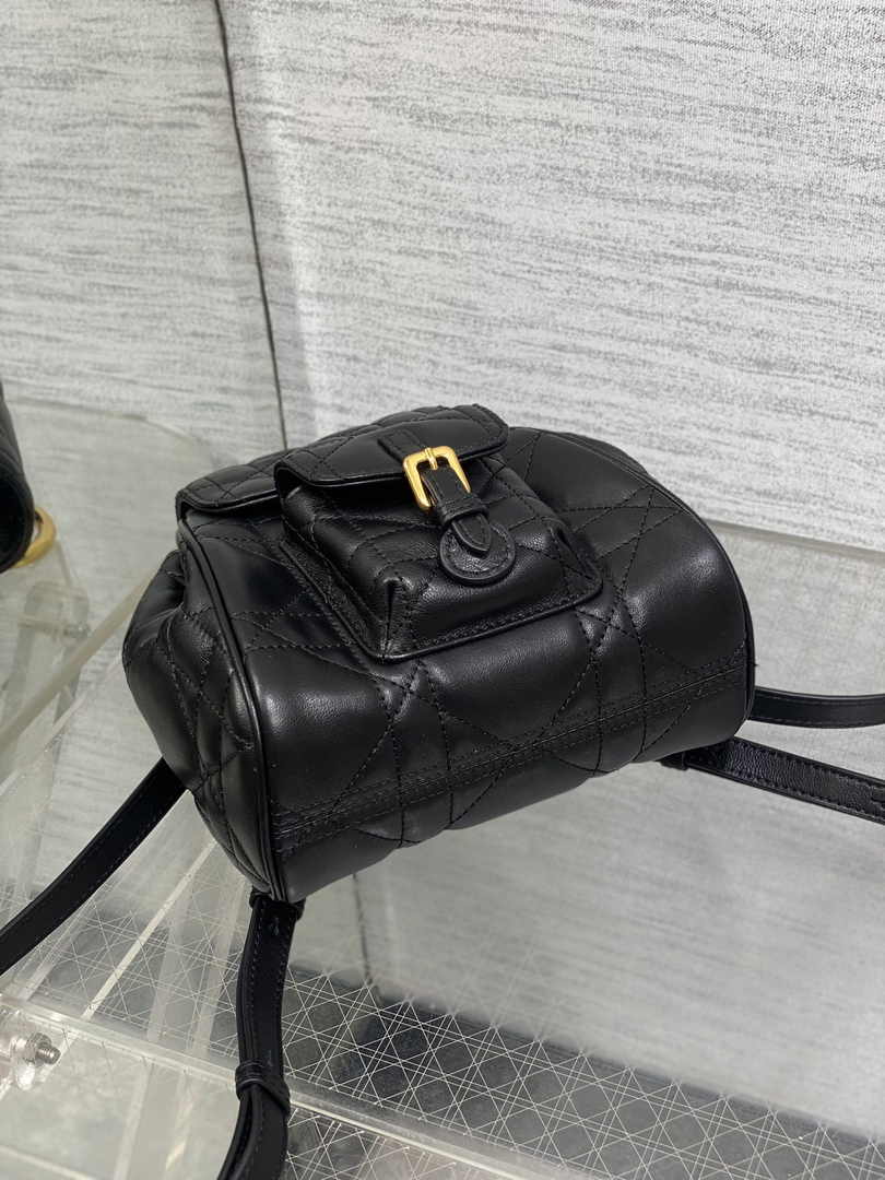 Small Dior Caro Backpack M6302 Black Macrocannage Lambskin - Default Title - View 8