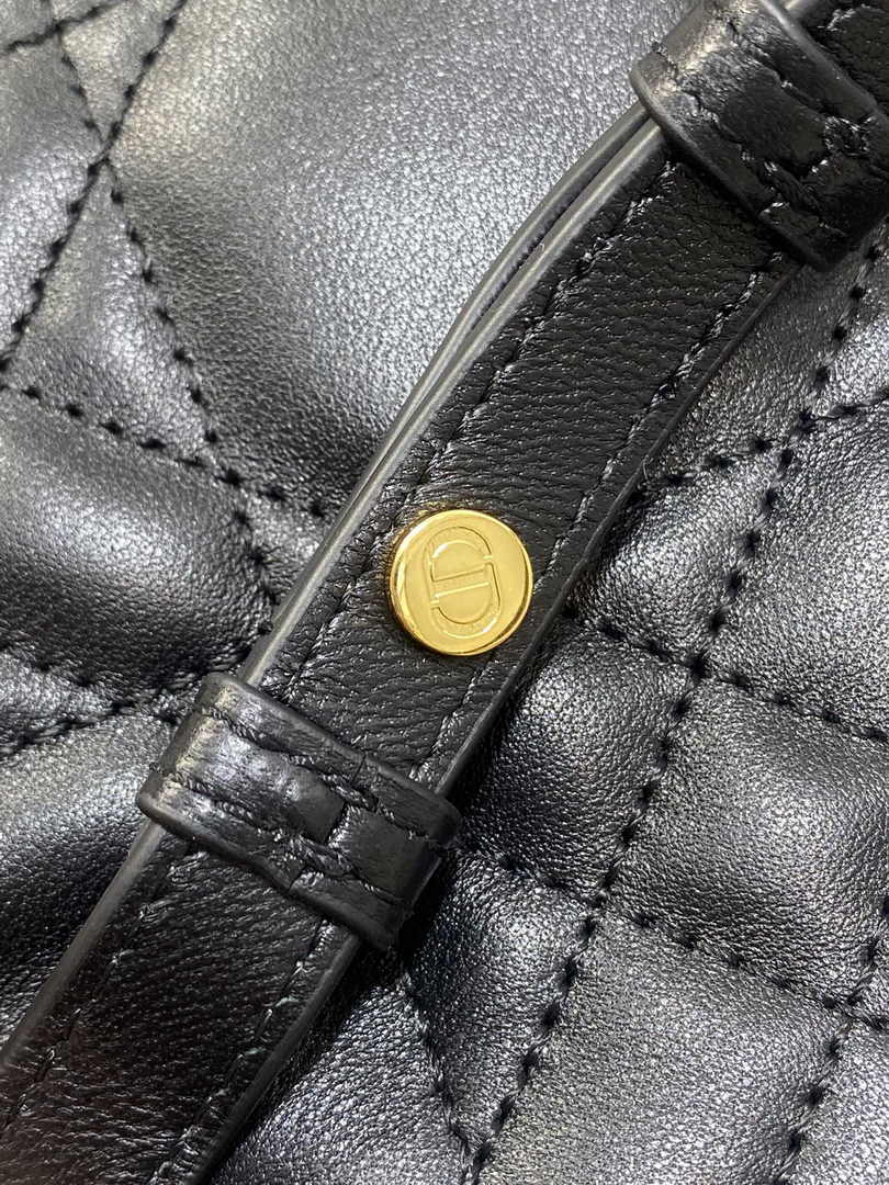 Small Dior Caro Backpack M6302 Black Macrocannage Lambskin - Default Title - View 9