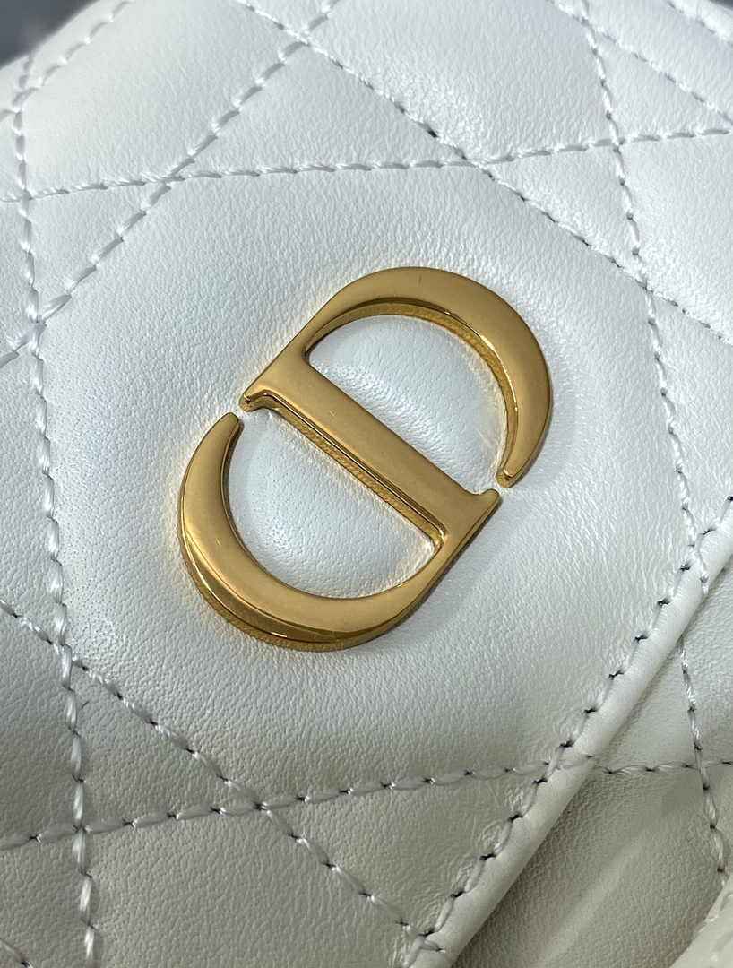 Small Dior Caro Backpack M6302 Beige Macrocannage Lambskin - Default Title - View 3