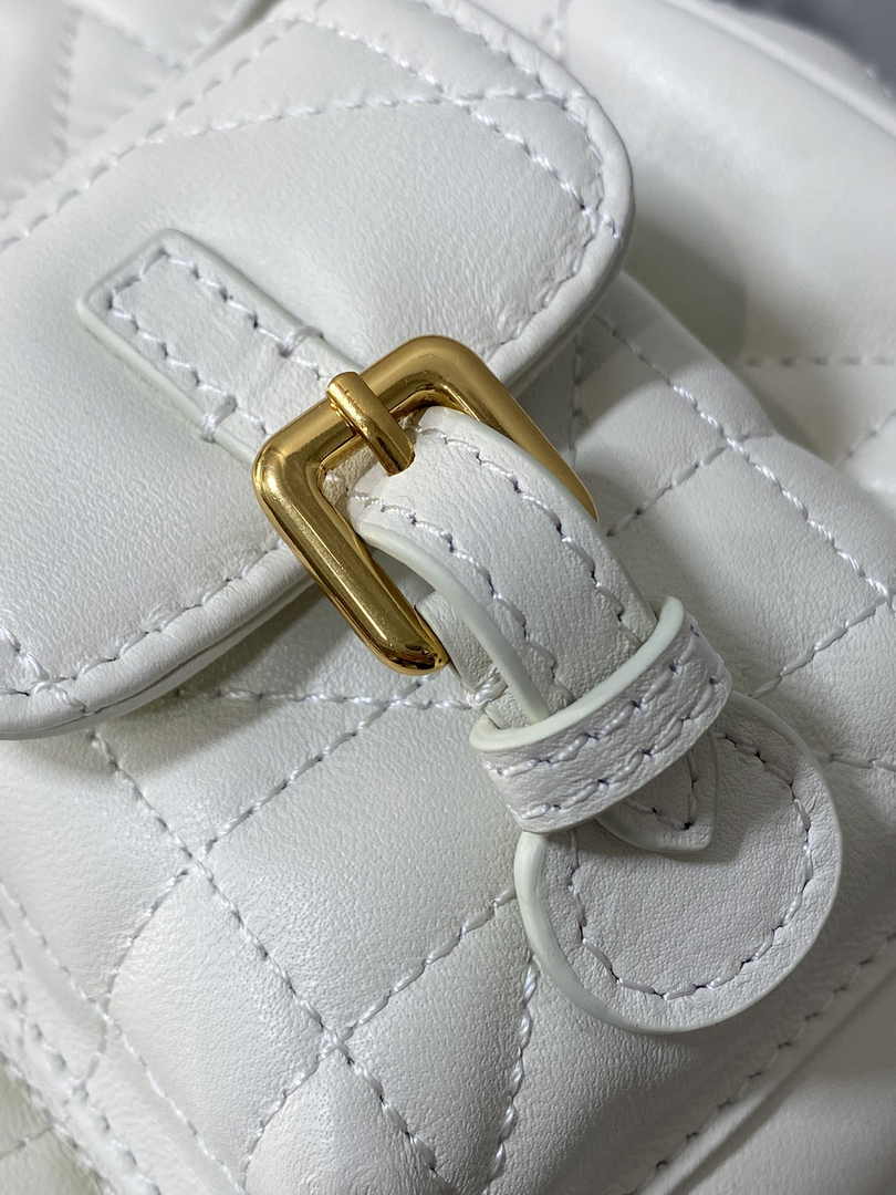 Small Dior Caro Backpack M6302 Beige Macrocannage Lambskin - Default Title - View 6