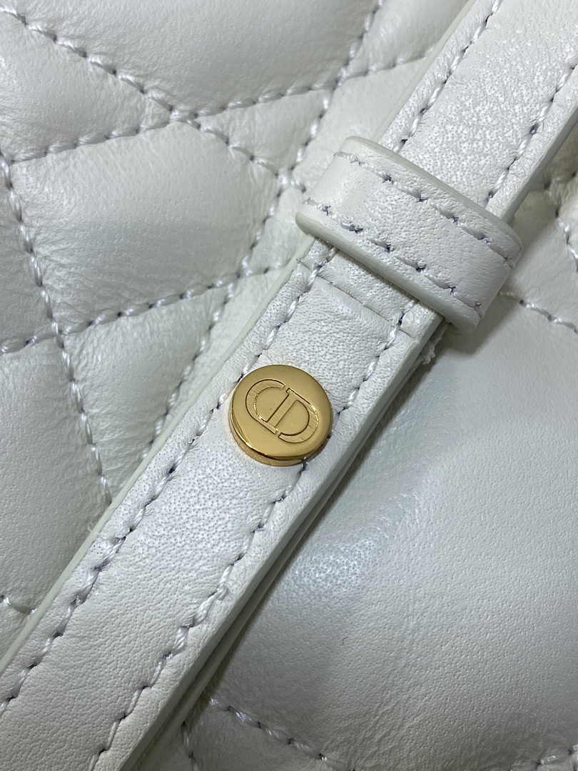 Small Dior Caro Backpack M6302 Beige Macrocannage Lambskin - Default Title - View 8