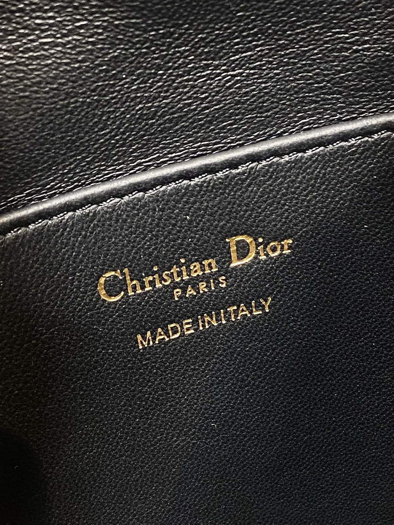 Small Dior Caro Bucket Bag Black Lambskin M3372 - Default Title - View 7