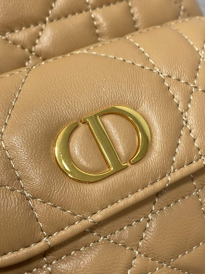 Small Dior Caro Bucket Bag Tan Lambskin M3372 - Default Title - View 8