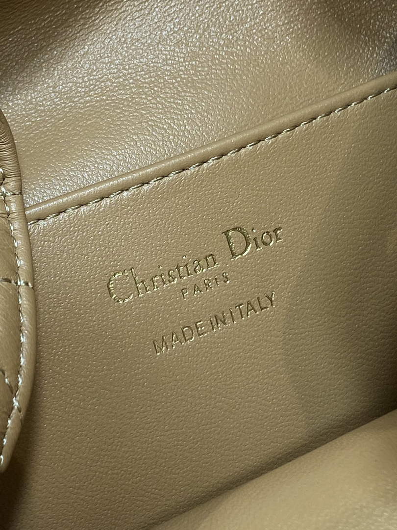 Small Dior Caro Bucket Bag Tan Lambskin M3372 - Default Title - View 6