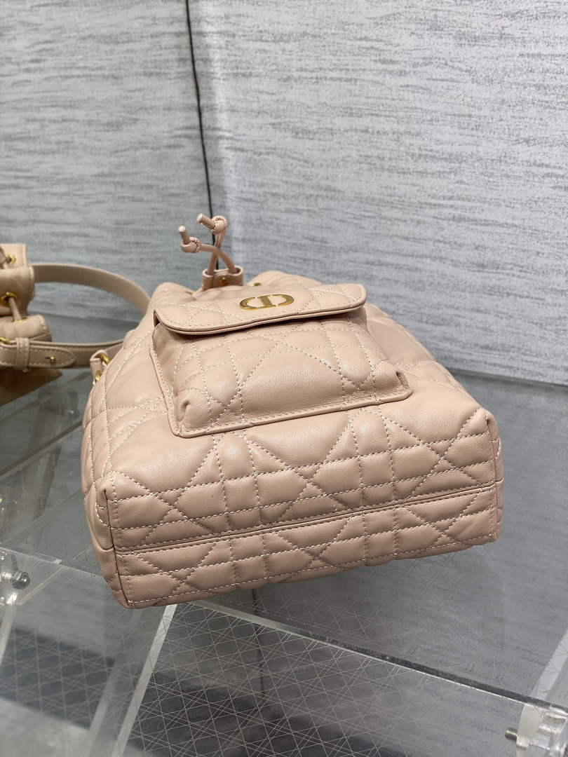 Small Dior Caro Bucket Bag Powder Pink Lambskin M3372 - Default Title - View 4