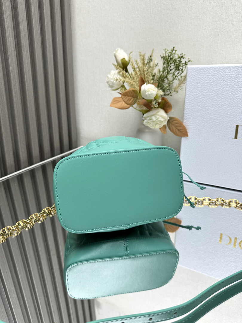 Small Dior Jolie Bucket Bag M2780 Green Lambskin - Default Title - View 5