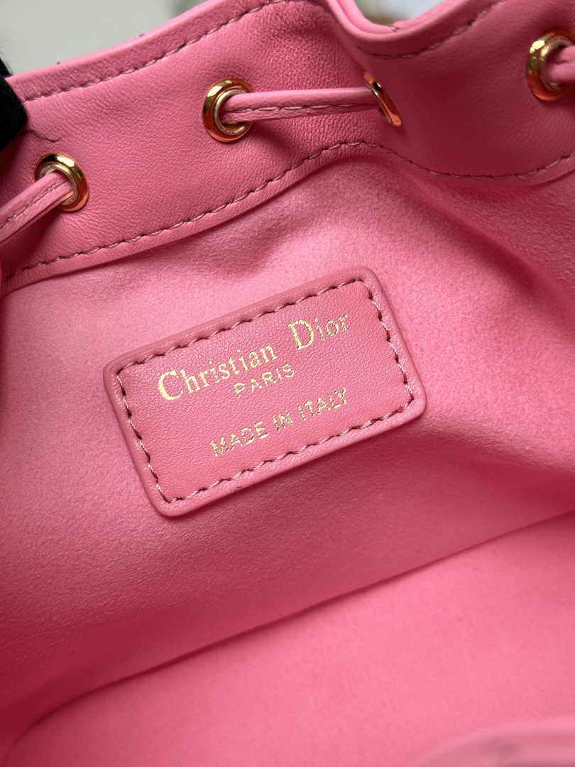 Small Dior Jolie Bucket Bag M2780 Pink Lambskin - Default Title - View 8