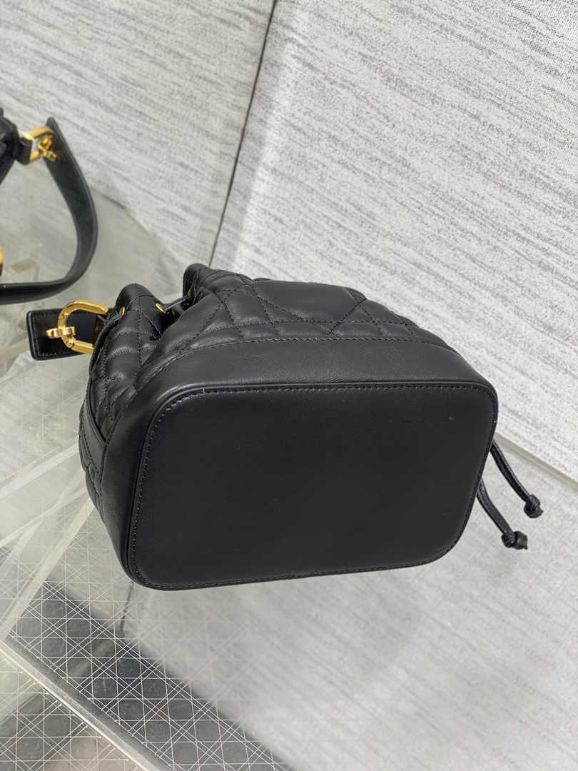 Small Dior Jolie Bucket Bag M2780 Black Lambskin - Default Title - View 4