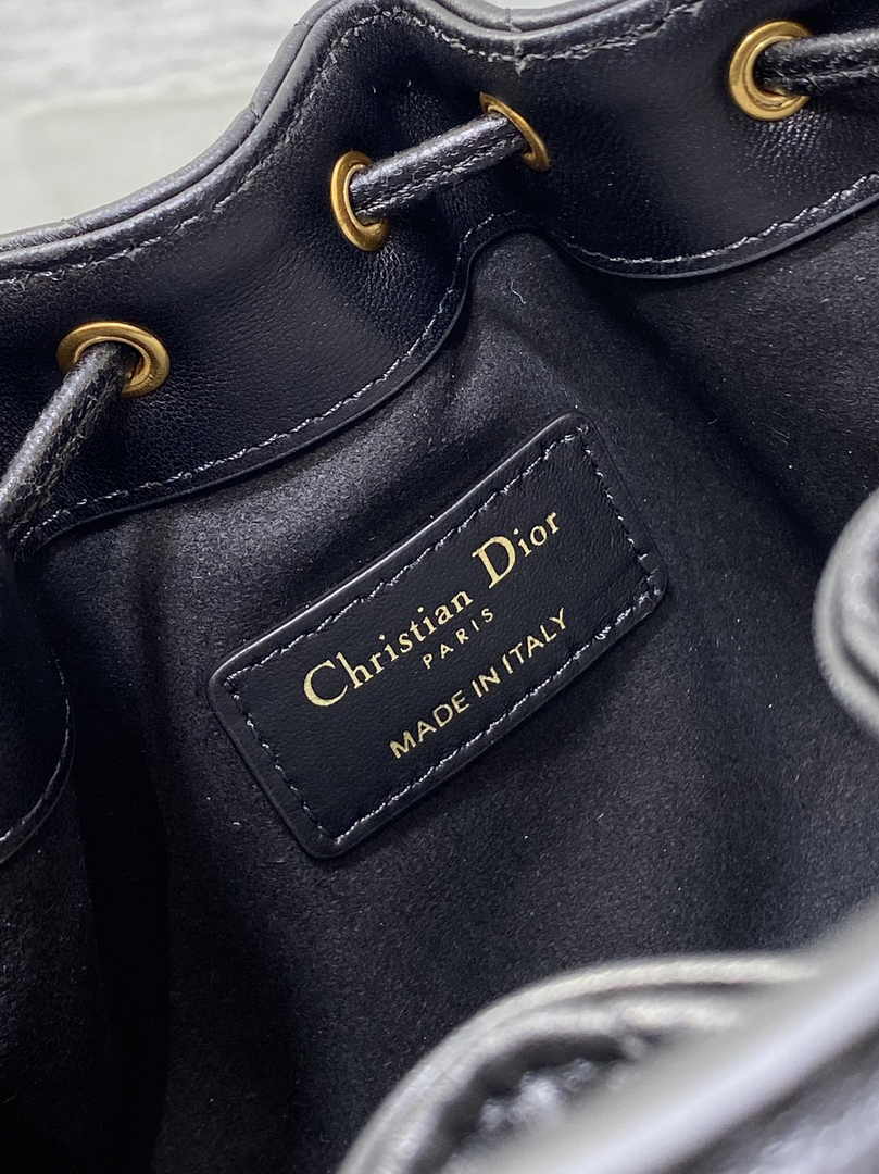 Small Dior Jolie Bucket Bag M2780 Black Lambskin - Default Title - View 8