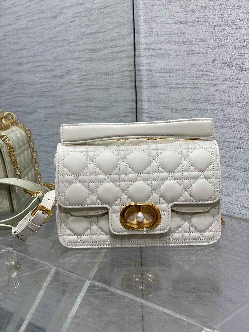 Small Dior Jolie Top Handle Bag M9271 White Calfskin - Default Title - View 2