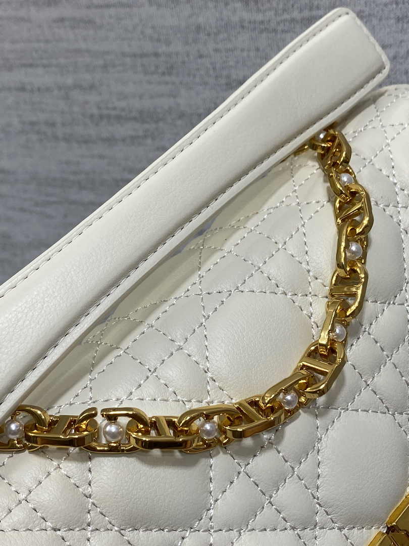 Small Dior Jolie Top Handle Bag M9271 White Calfskin - Default Title - View 8