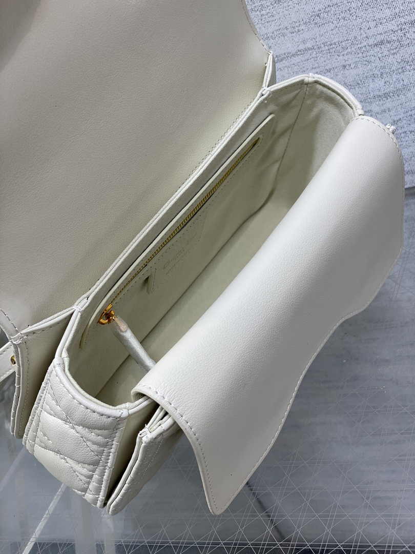 Small Dior Jolie Top Handle Bag M9271 White Calfskin - Default Title - View 6