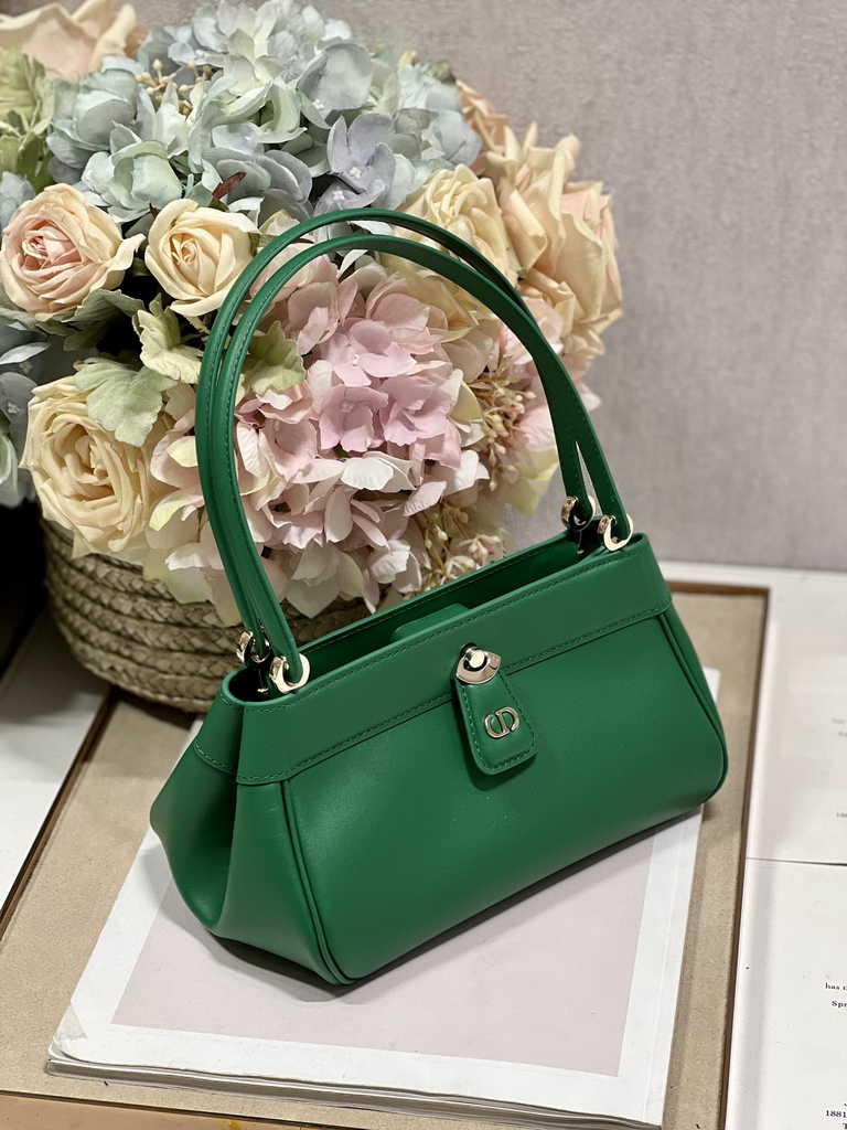 Small Dior Key Bag M1844 Green Box Calfskin
