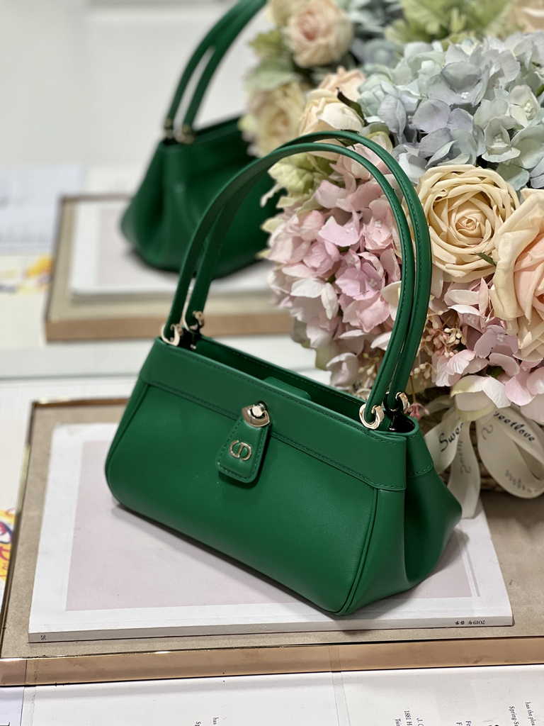 Small Dior Key Bag M1844 Green Box Calfskin