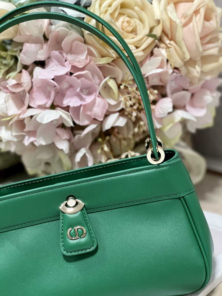 Small Dior Key Bag M1844 Green Box Calfskin