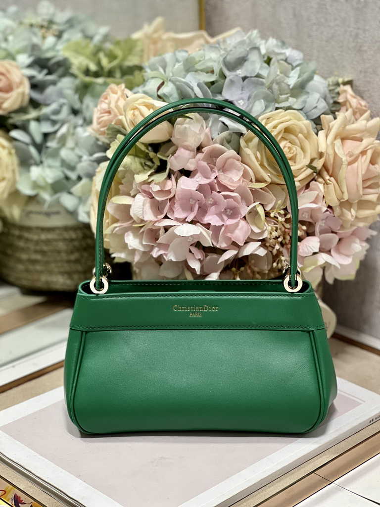 Small Dior Key Bag M1844 Green Box Calfskin