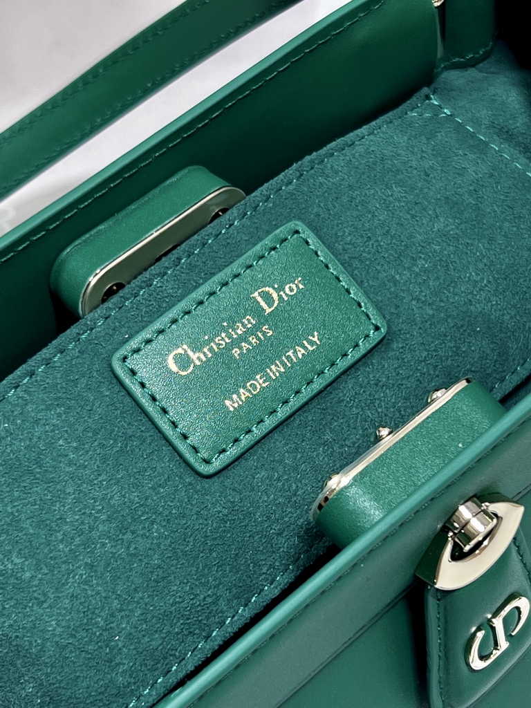 Small Dior Key Bag M1844 Green Box Calfskin