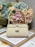Small Dior Key Bag M1844 Dusty Ivory Box Calfskin