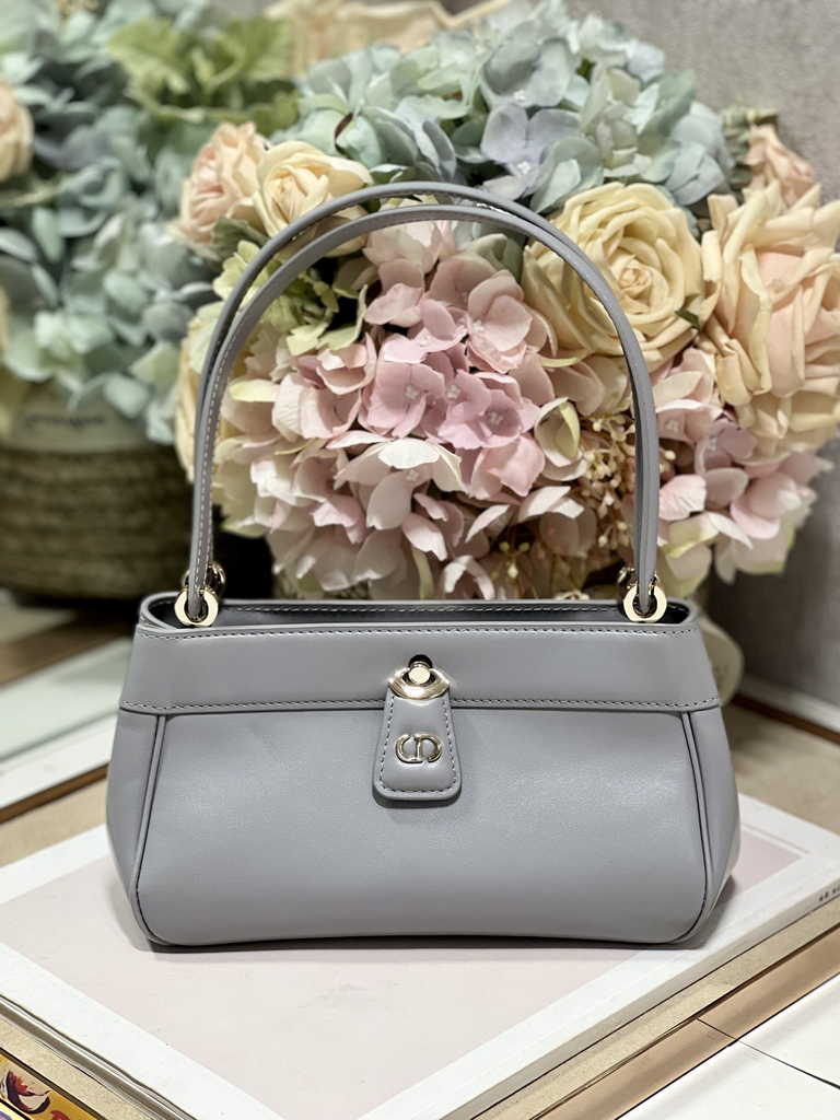 Small Dior Key Bag M1844 Blue Box Calfskin