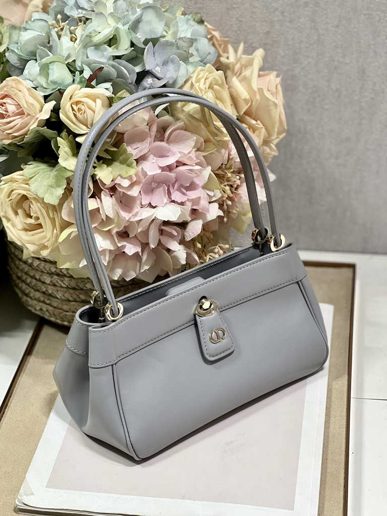 Small Dior Key Bag M1844 Blue Box Calfskin