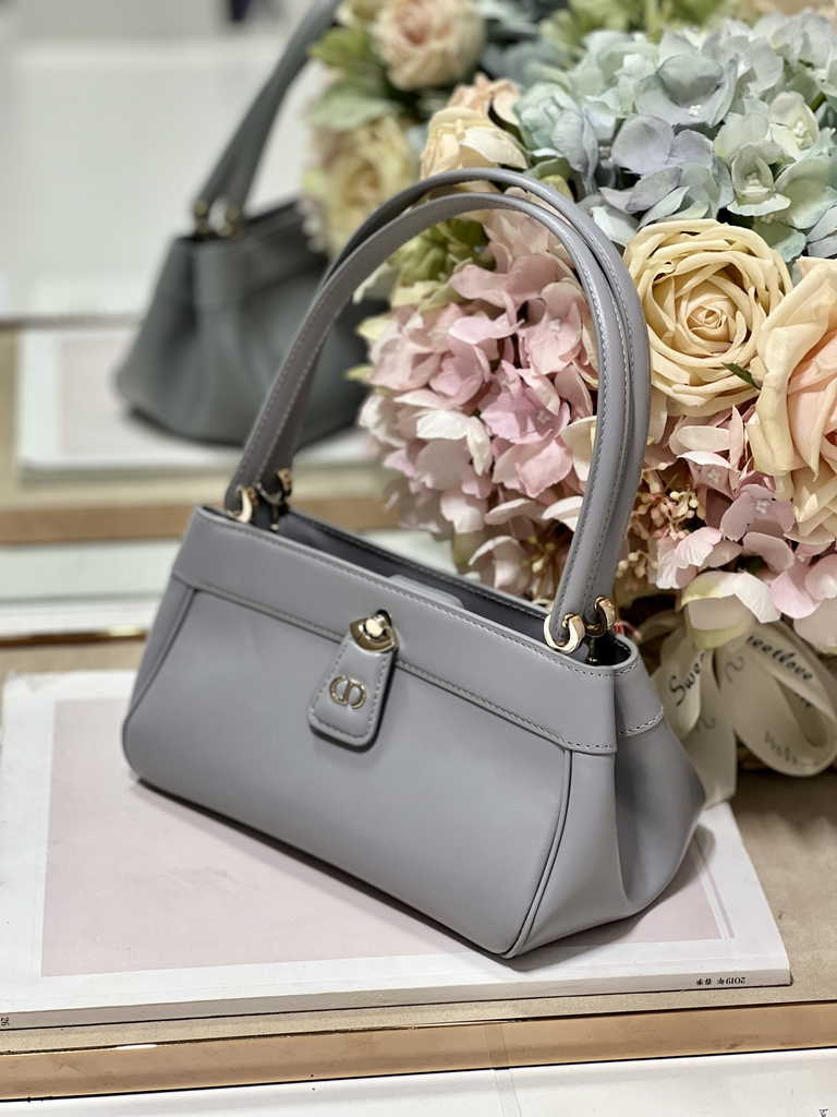 Small Dior Key Bag M1844 Blue Box Calfskin