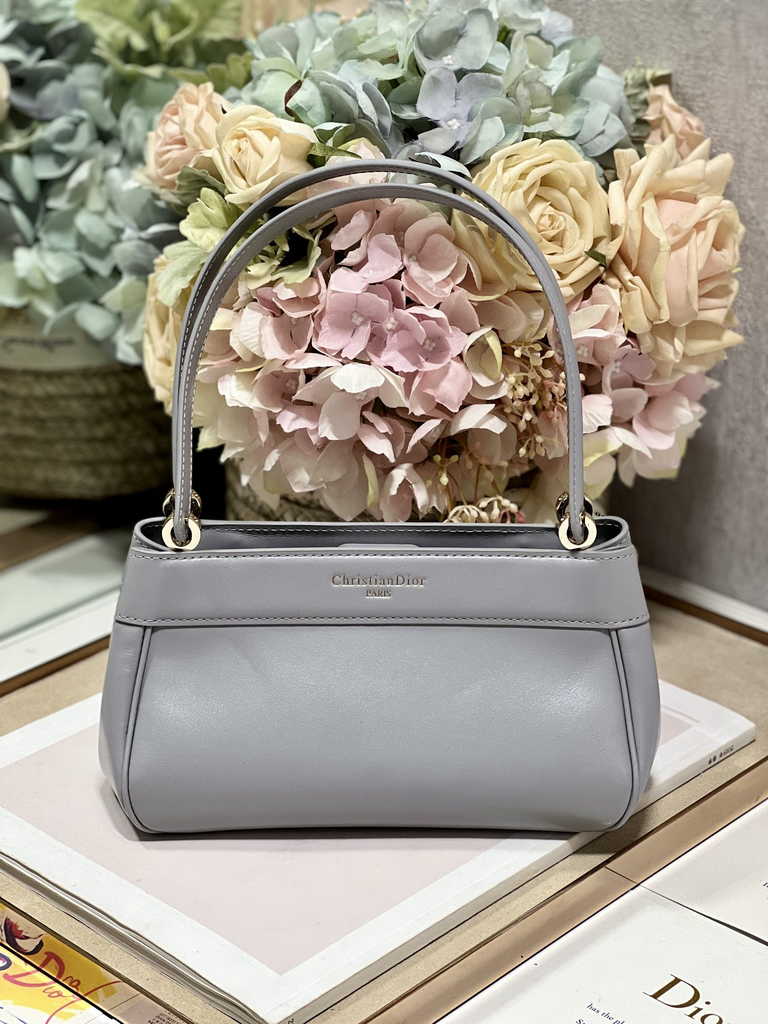Small Dior Key Bag M1844 Blue Box Calfskin