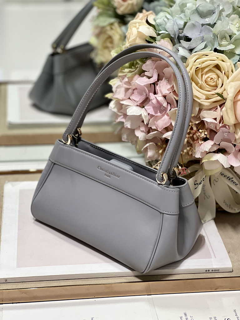 Small Dior Key Bag M1844 Blue Box Calfskin