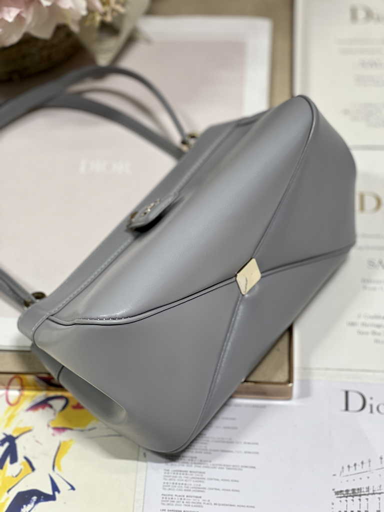 Small Dior Key Bag M1844 Blue Box Calfskin