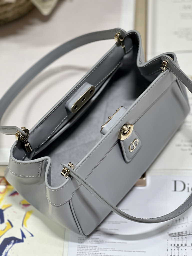 Small Dior Key Bag M1844 Blue Box Calfskin