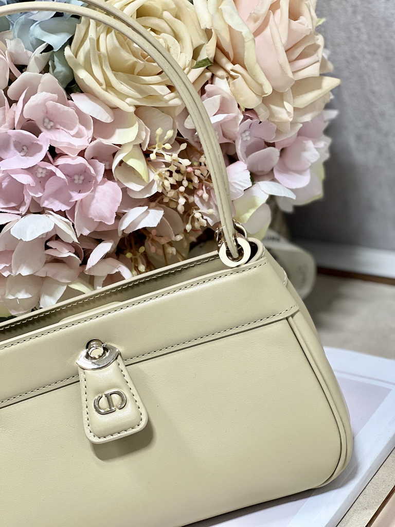 Small Dior Key Bag M1844 Dark Beige Box Calfskin
