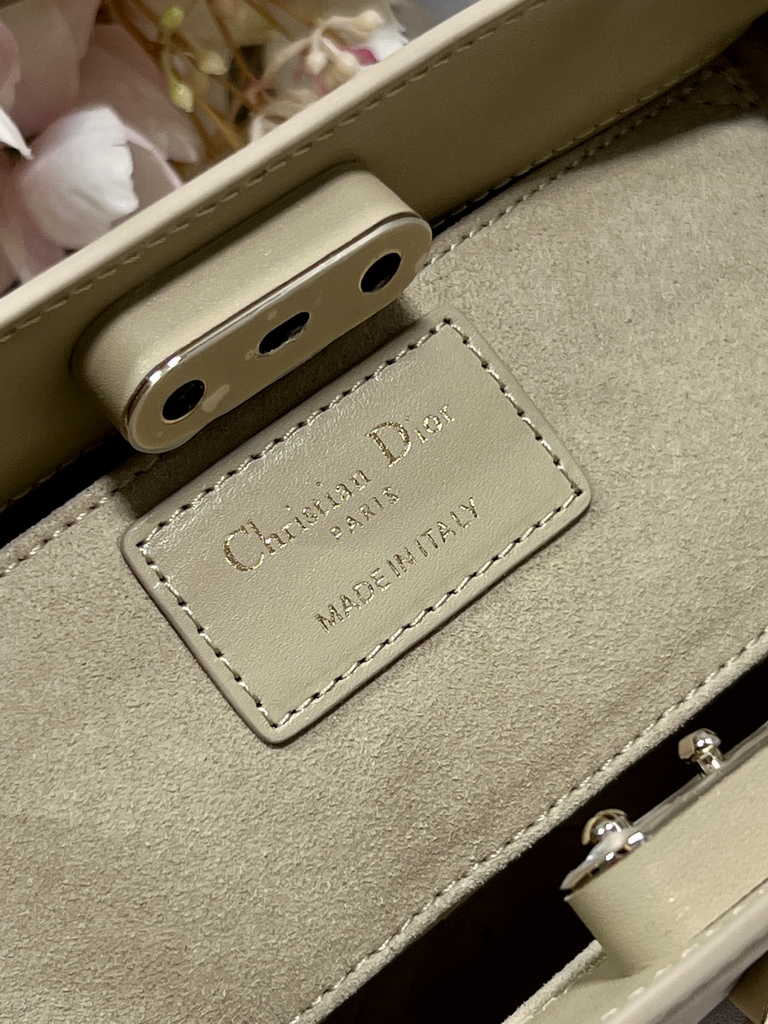 Small Dior Key Bag M1844 Dark Beige Box Calfskin