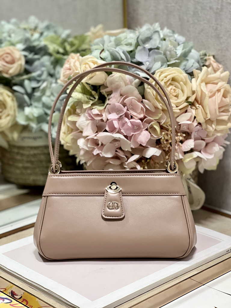 Small Dior Key Bag M1844 Light Pink Box Calfskin
