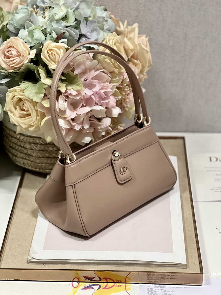 Small Dior Key Bag M1844 Light Pink Box Calfskin