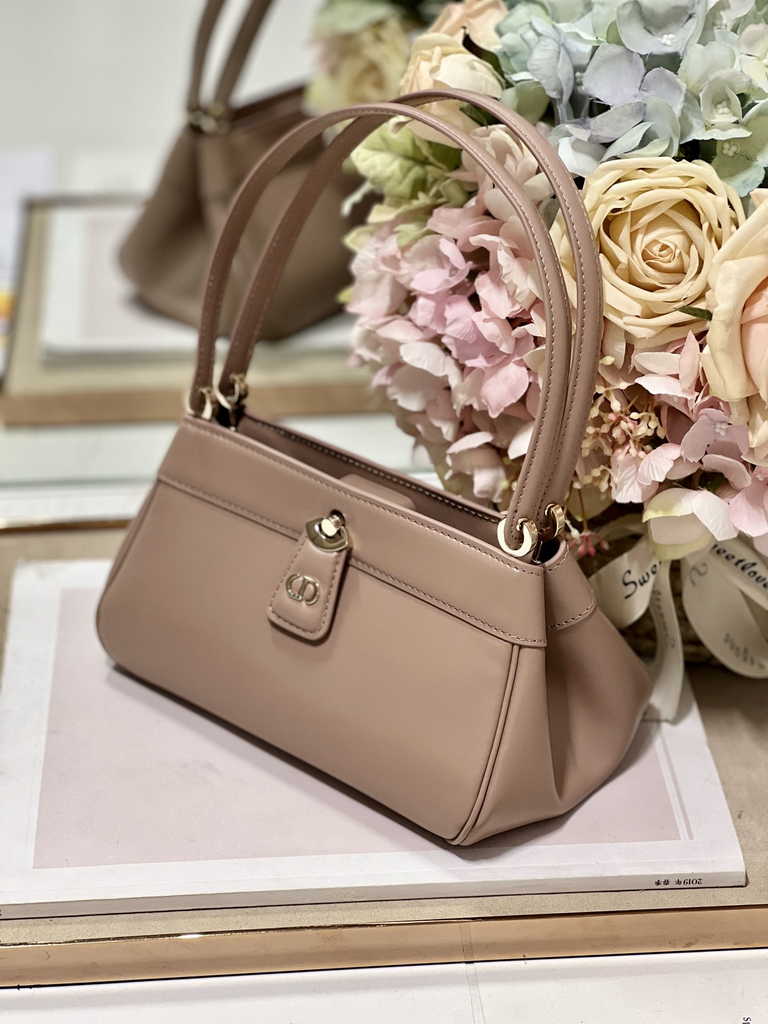 Small Dior Key Bag M1844 Light Pink Box Calfskin