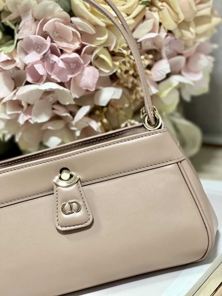 Small Dior Key Bag M1844 Light Pink Box Calfskin