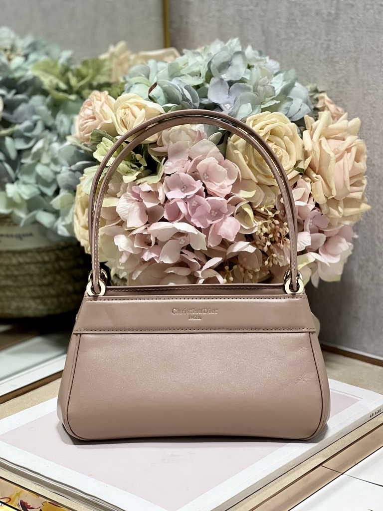 Small Dior Key Bag M1844 Light Pink Box Calfskin