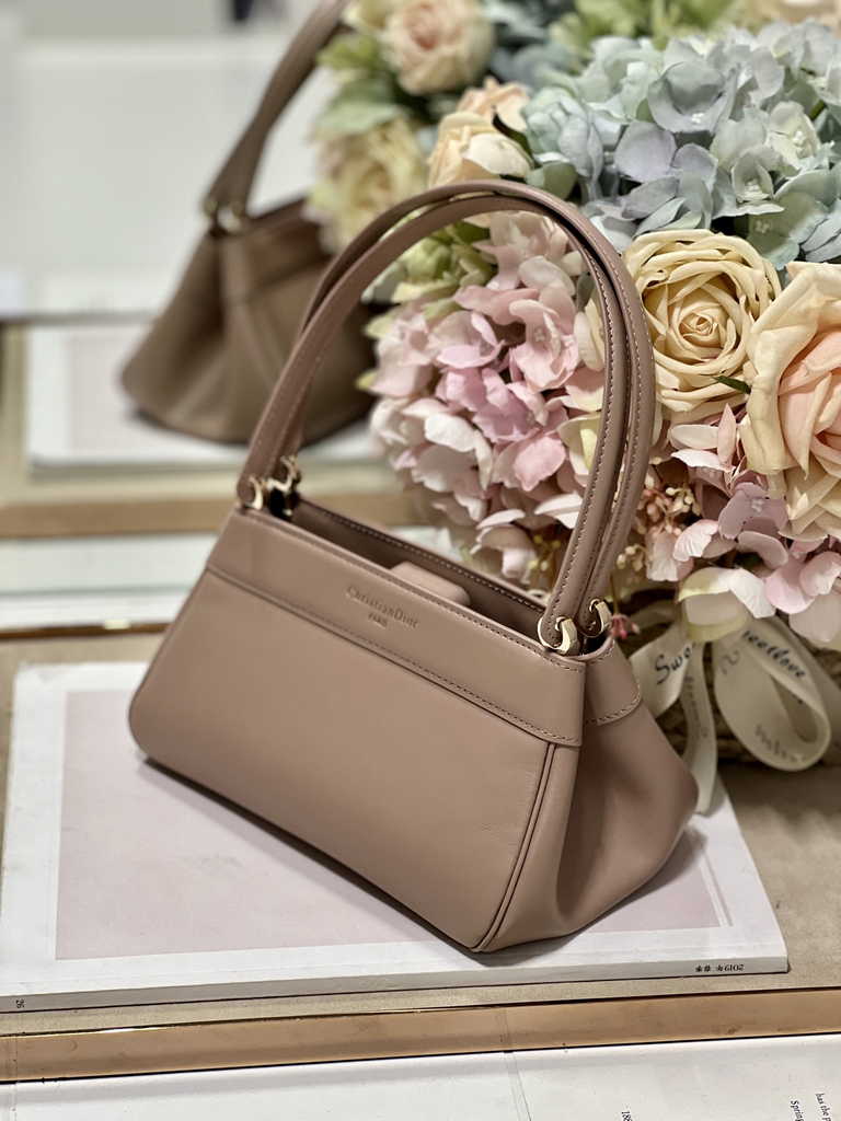 Small Dior Key Bag M1844 Light Pink Box Calfskin