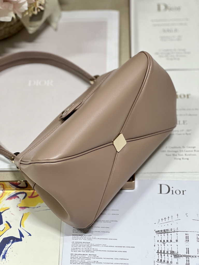 Small Dior Key Bag M1844 Light Pink Box Calfskin