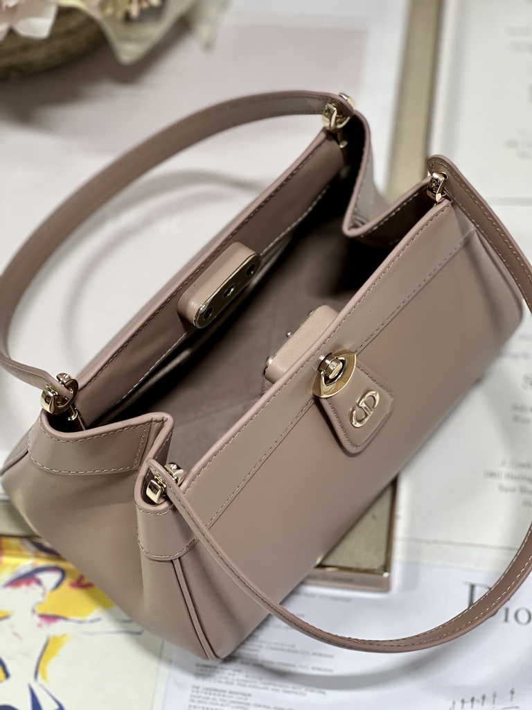 Small Dior Key Bag M1844 Light Pink Box Calfskin