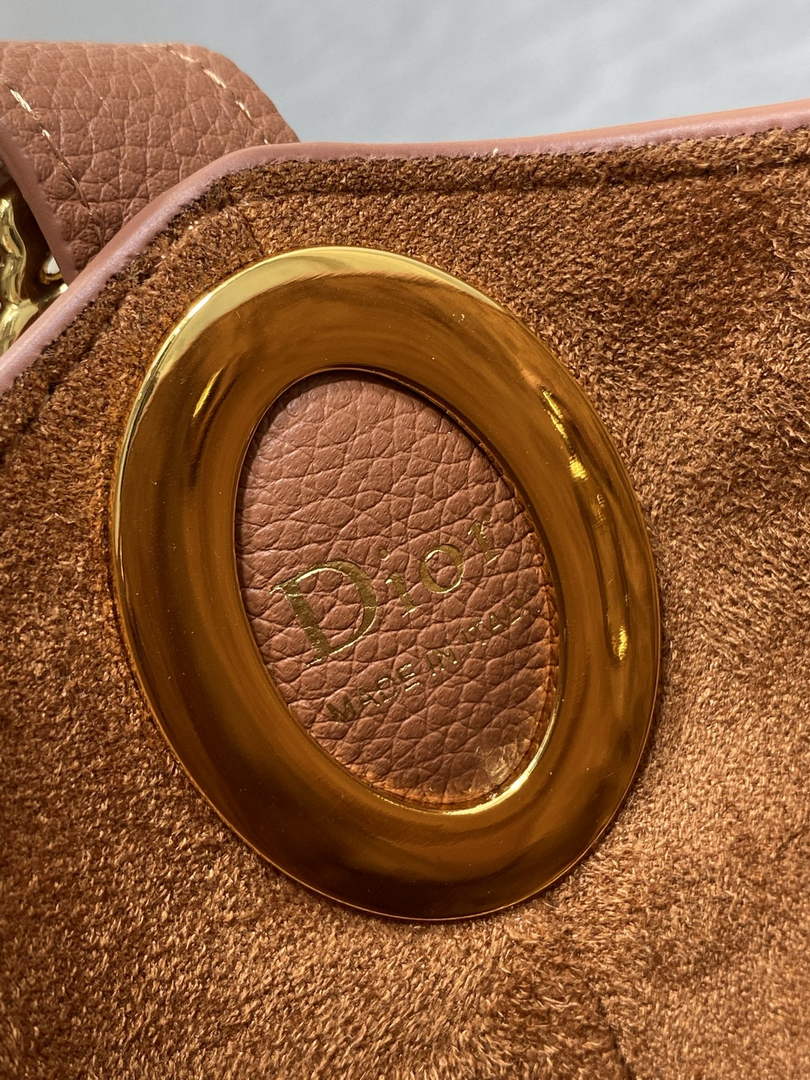 Small Dior Médaillon Bucket Bag - Brown Grained Calfskin M1531 - Default Title - View 10