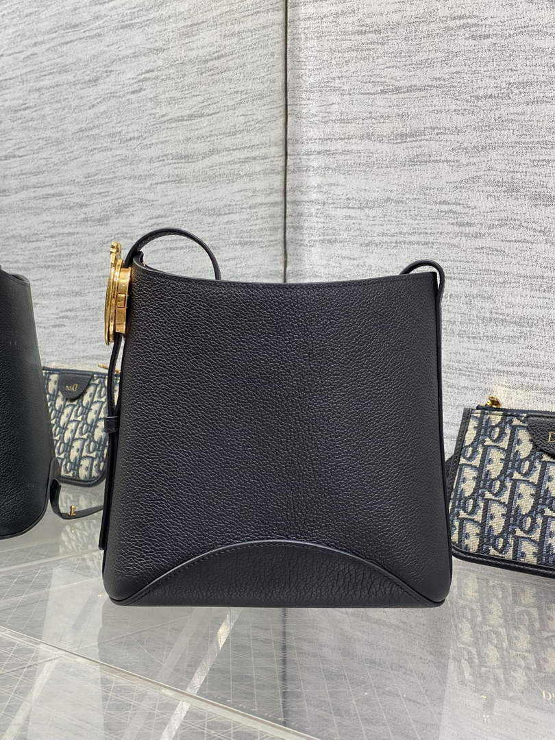 Small Dior Médaillon Bucket Bag - Black Grained Calfskin M1531 - Default Title - View 4