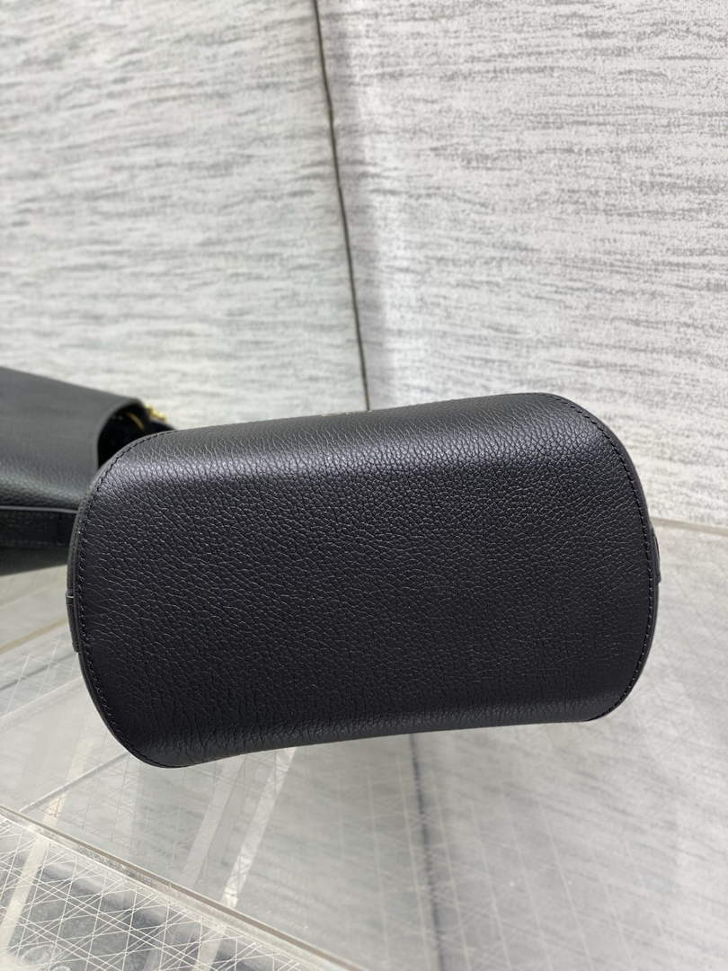 Small Dior Médaillon Bucket Bag - Black Grained Calfskin M1531 - Default Title - View 8