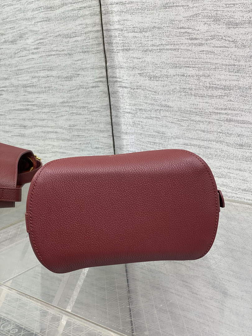 Small Dior Médaillon Bucket Bag - Red Grained Calfskin M1531 - Default Title - View 8