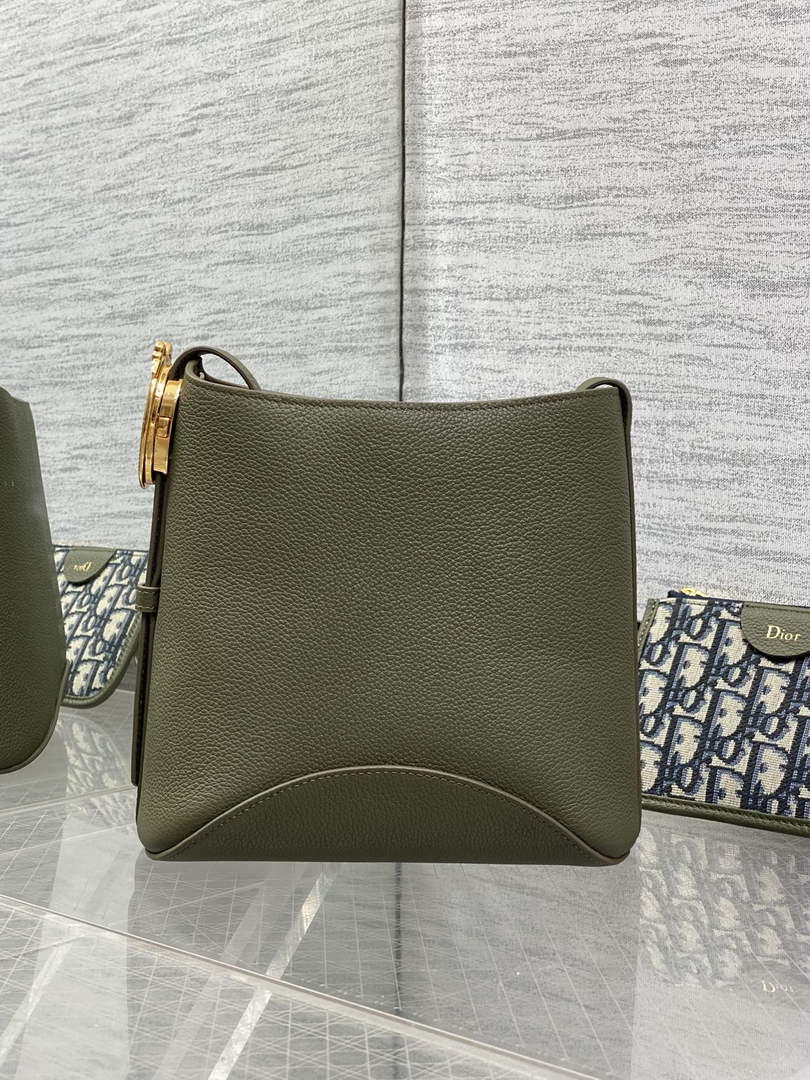 Small Dior Médaillon Bucket Bag - Green Grained Calfskin M1531 - Default Title - View 6