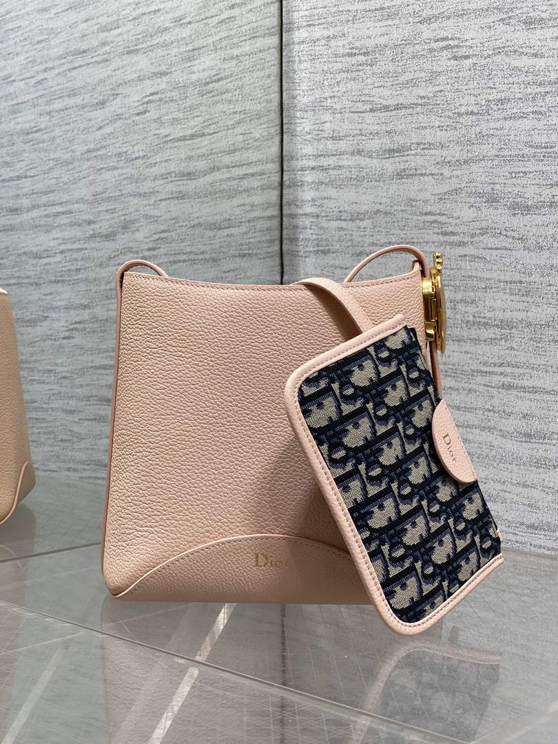 Small Dior Médaillon Bucket Bag - Light Pink Grained Calfskin M1531 - Default Title - View 2