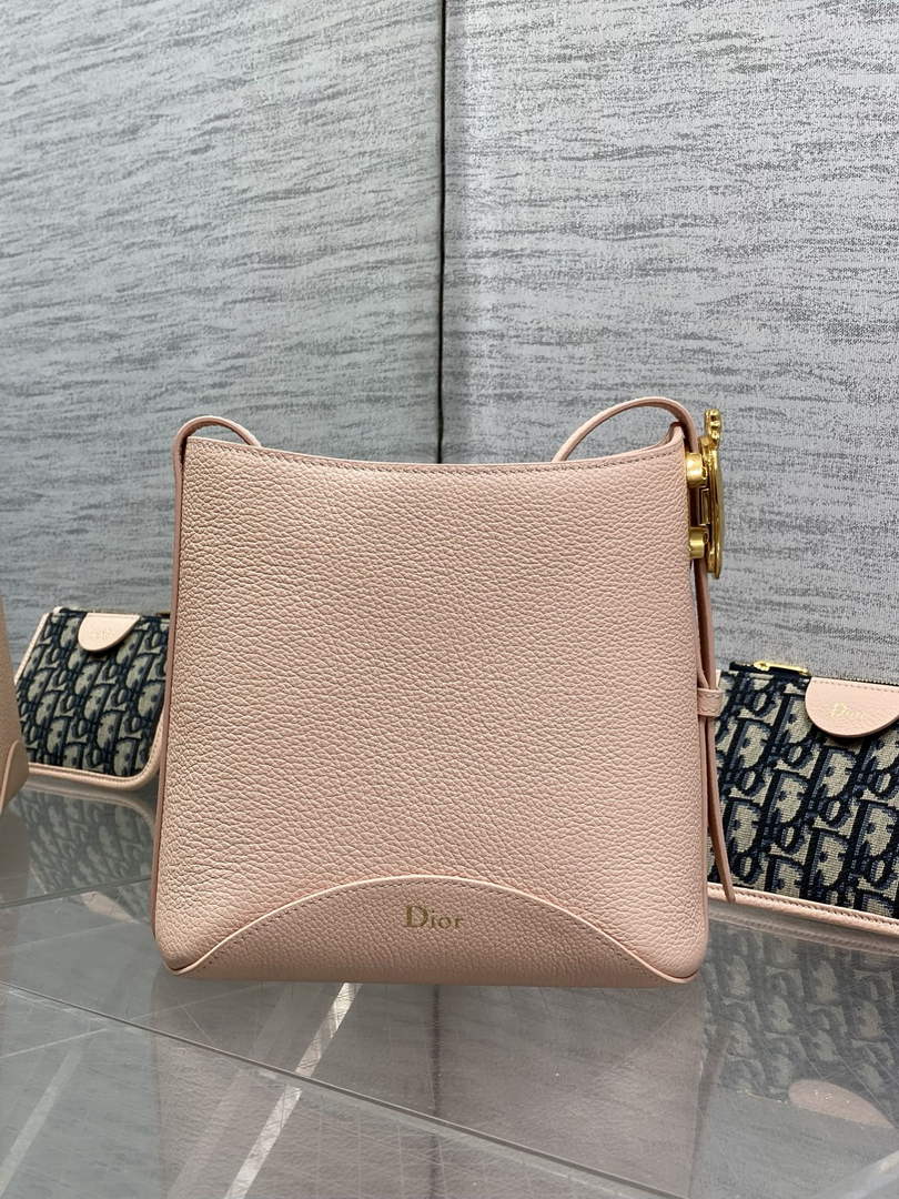 Small Dior Médaillon Bucket Bag - Light Pink Grained Calfskin M1531 - Default Title - View 3