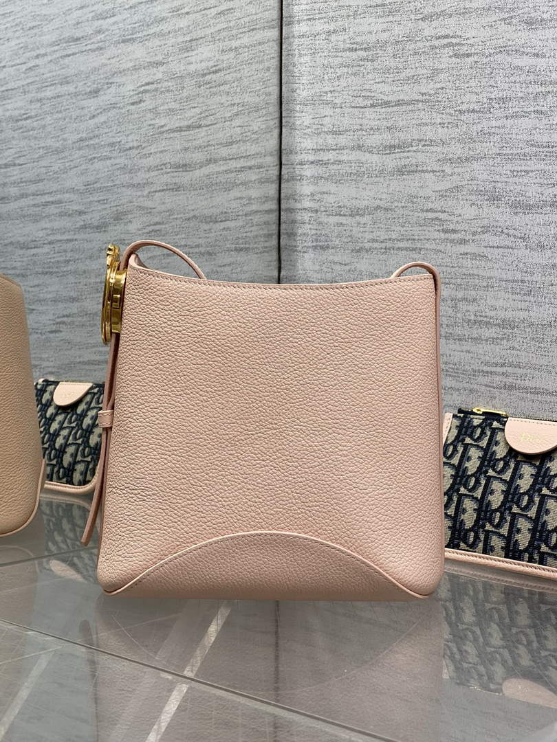 Small Dior Médaillon Bucket Bag - Light Pink Grained Calfskin M1531 - Default Title - View 6
