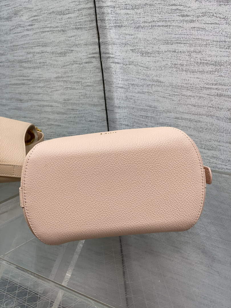 Small Dior Médaillon Bucket Bag - Light Pink Grained Calfskin M1531 - Default Title - View 8