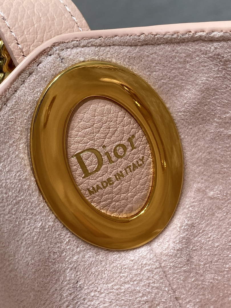 Small Dior Médaillon Bucket Bag - Light Pink Grained Calfskin M1531 - Default Title - View 10